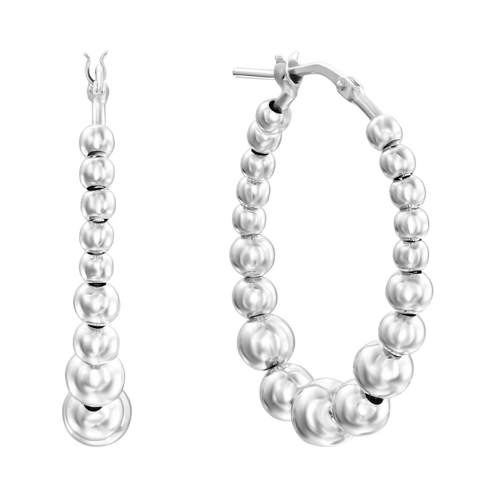

Серебряные серьги-кольца с шариками, 27мм 000136193