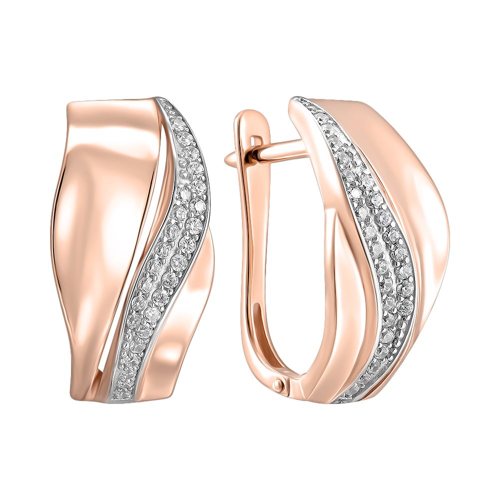 

Серьги из красного золота с фианитами 000115161