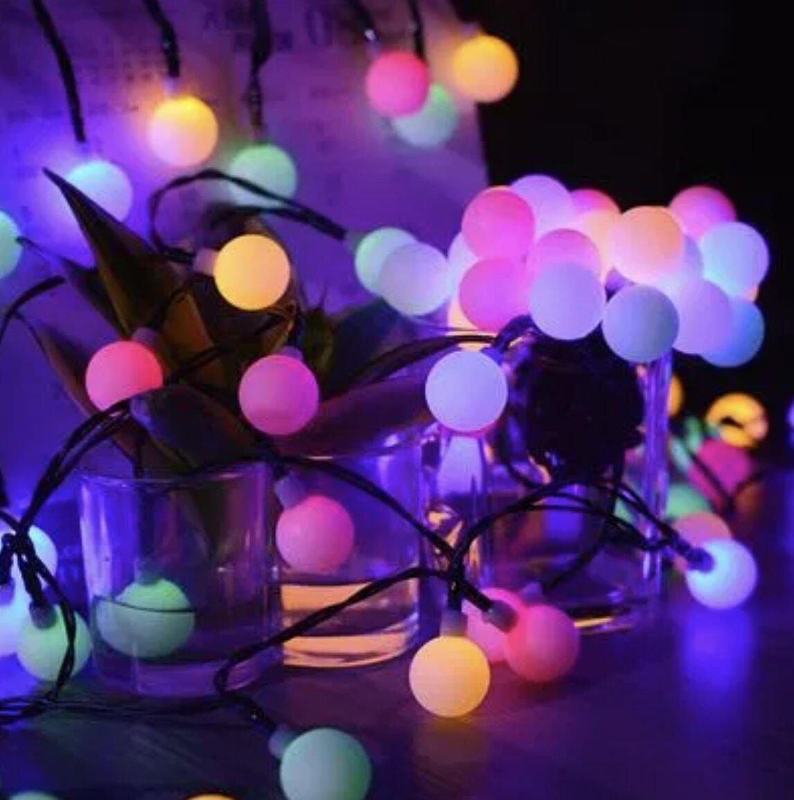 

Светодиодная гирлянда Shine Ball X-mas Lights шарики 100LED 9 м Multicolor