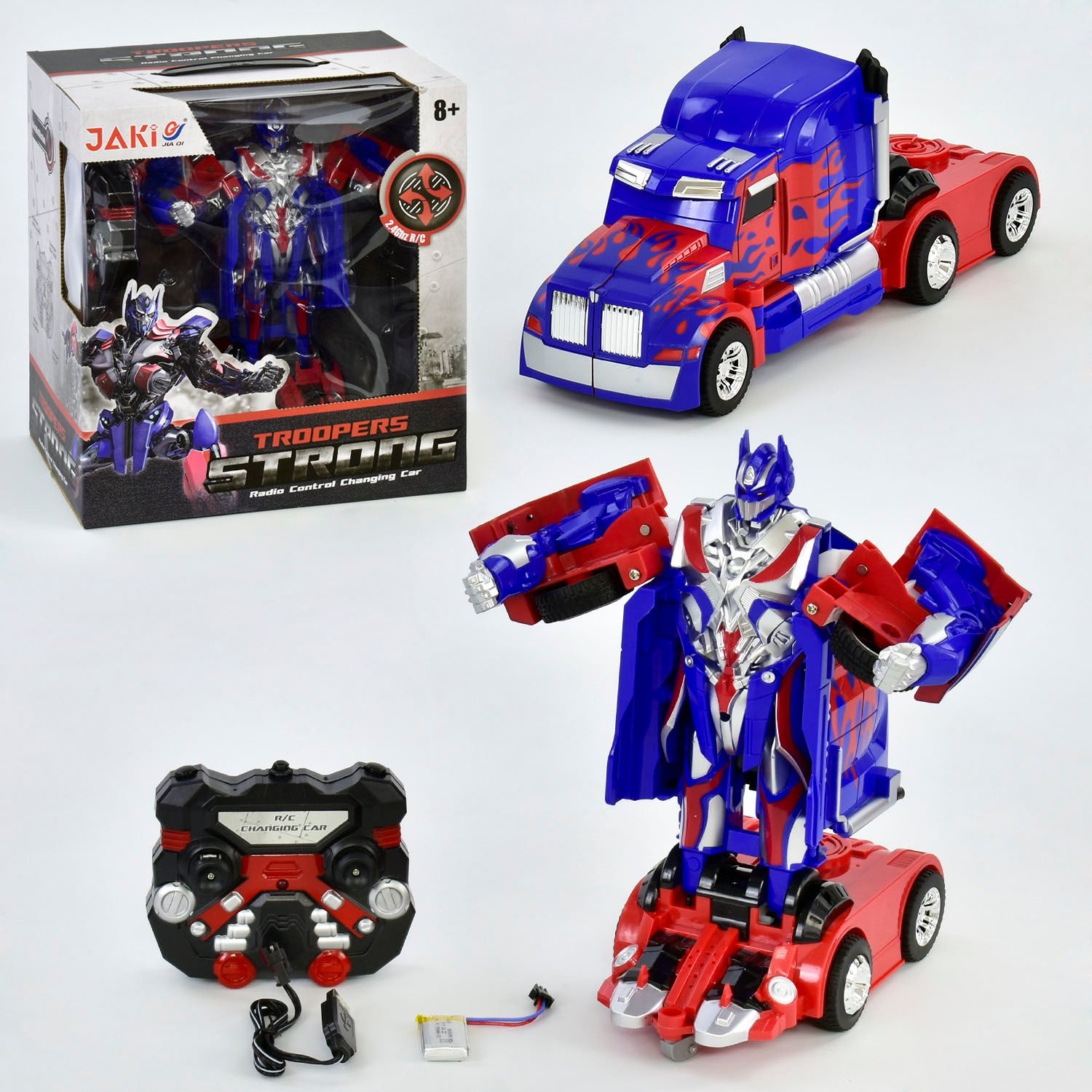 

Трансформер Оптимус Прайм на радиоуправлении JAKI трансформируется с пульта / Optimus Prime аккумулятор TT669