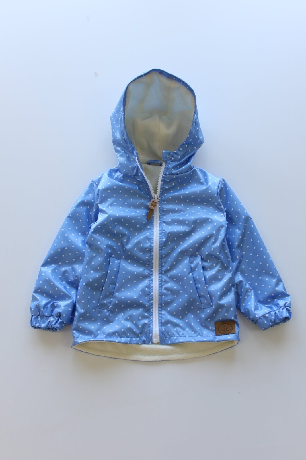 

Ветровка Little Bunny Голубая в горошек на флисе р104-110