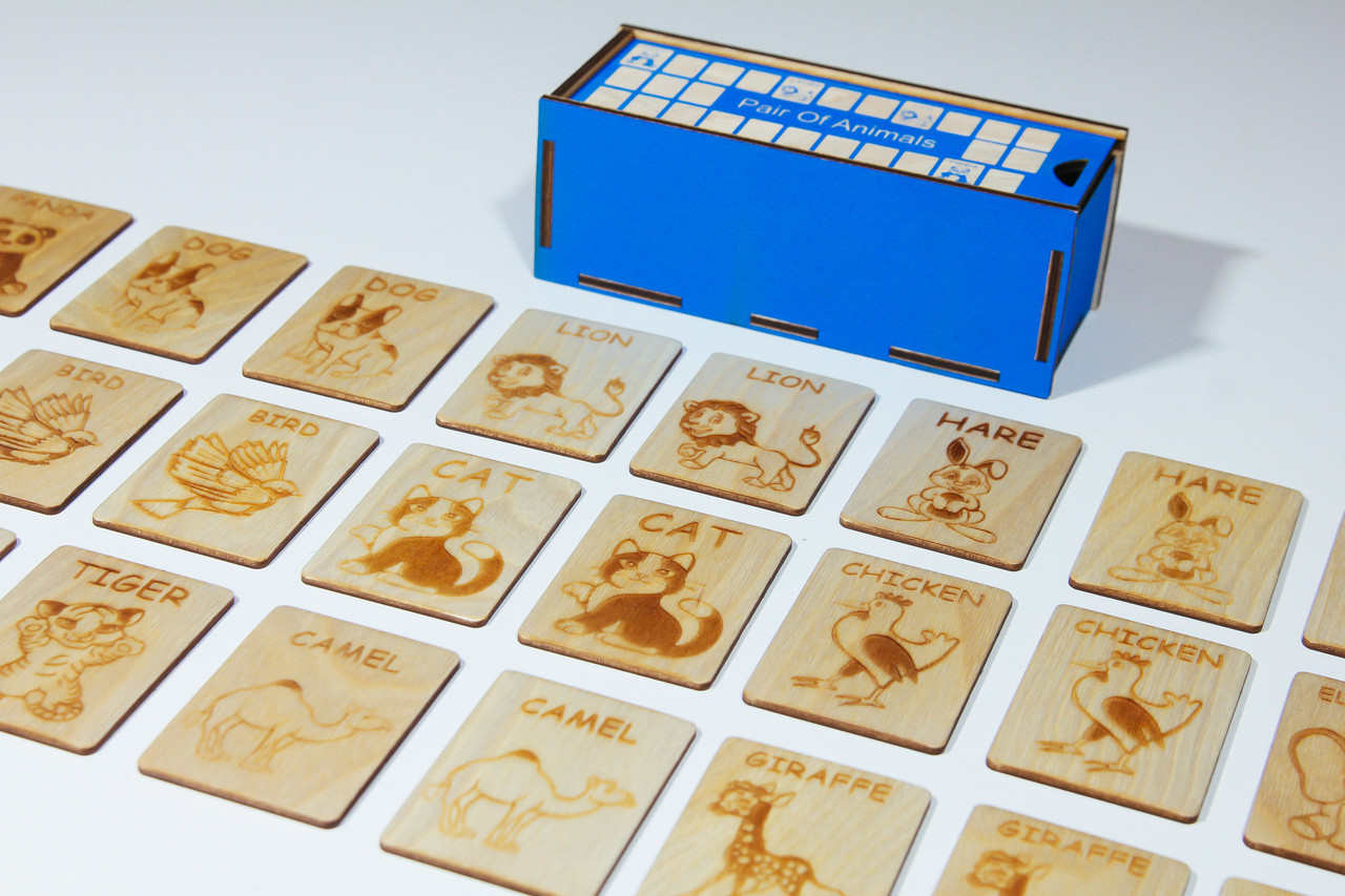 

Настольная игра WoodenDelightstudio Memory cards деревянная