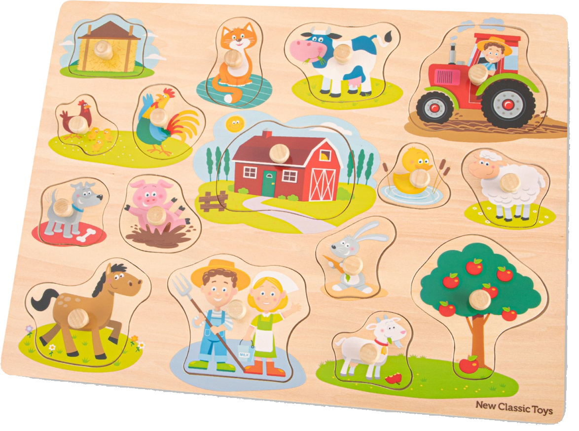 

Пазл игровой New Classic Toys Деревянный Ферма 16 частей (8718446104405)