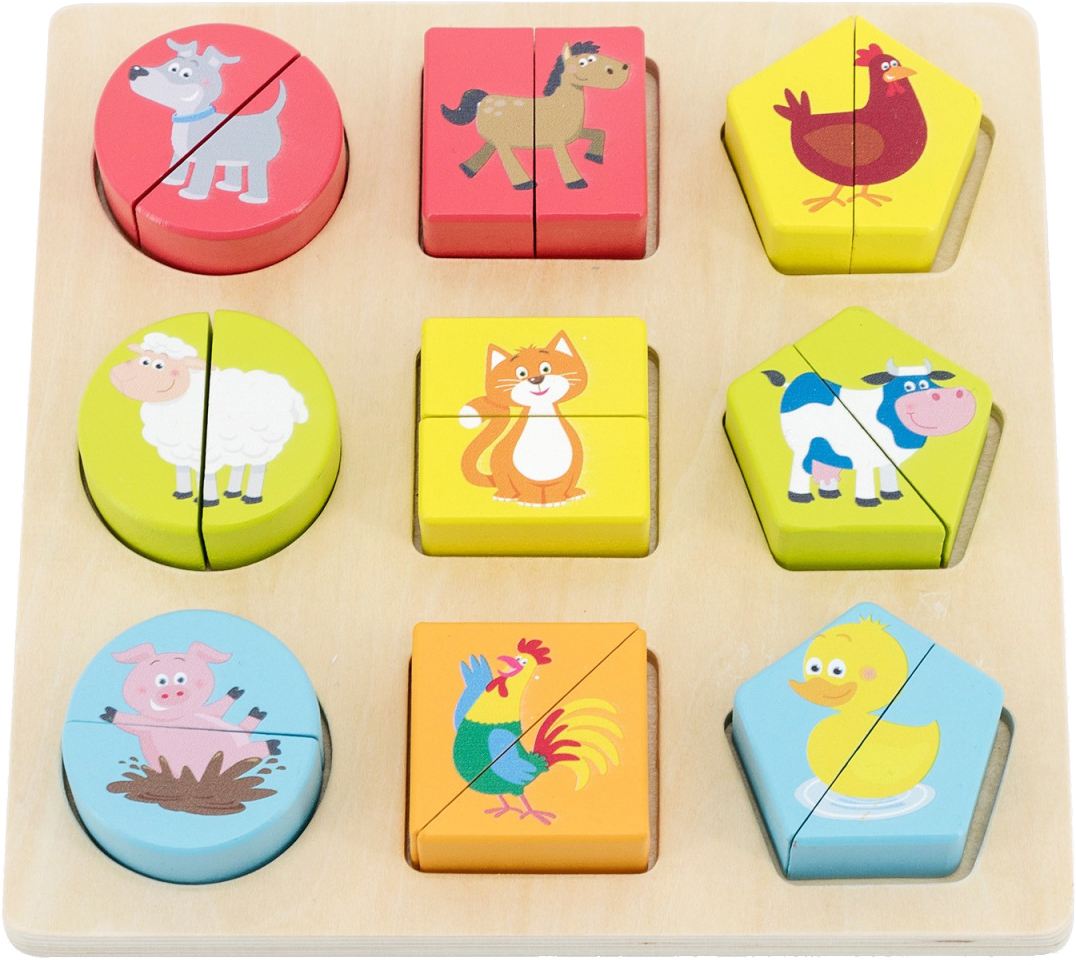 

Головоломка из блоков New Classic Toys Деревянная Животные (8718446104603)