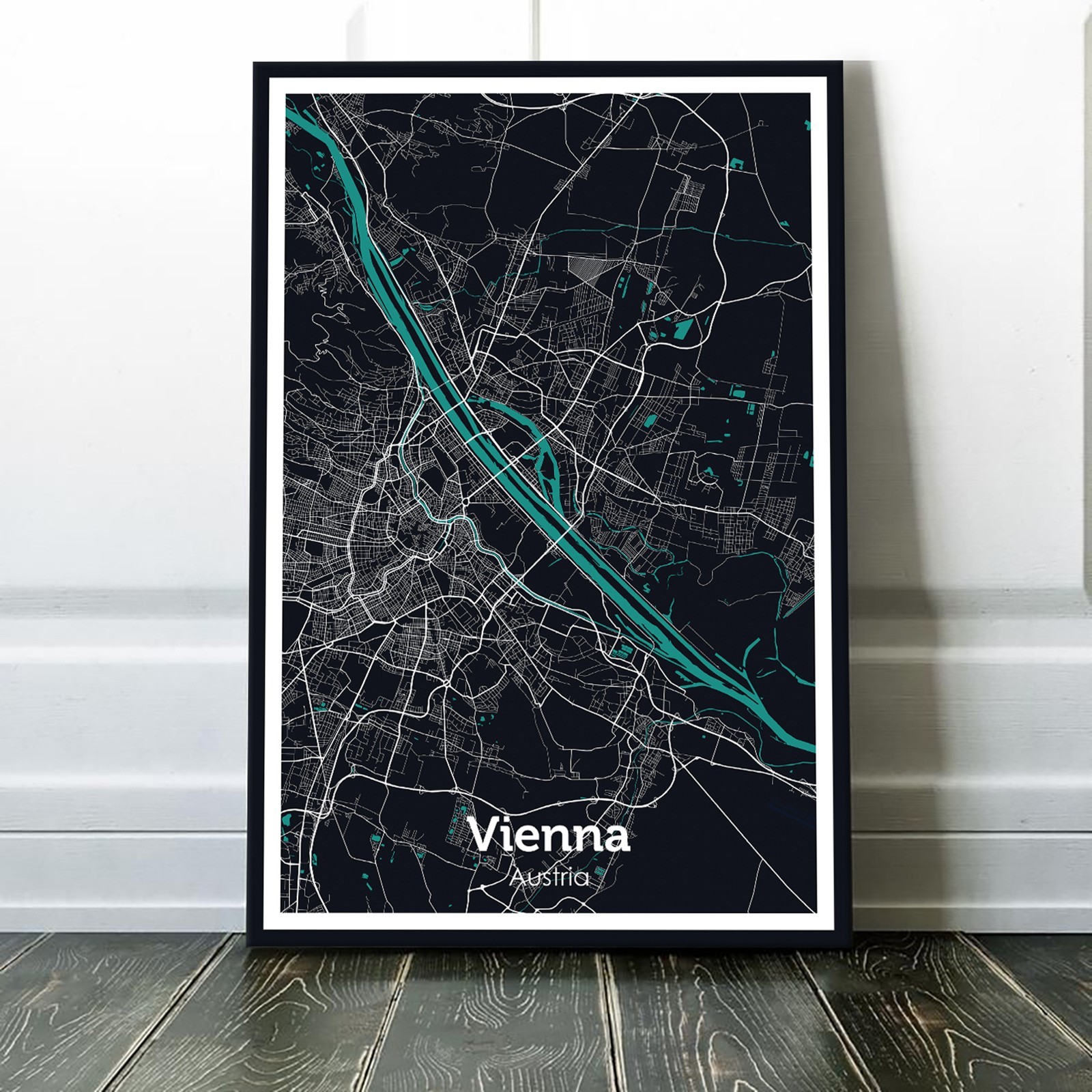 

Картина на холсте карта города - Вена 60x90см