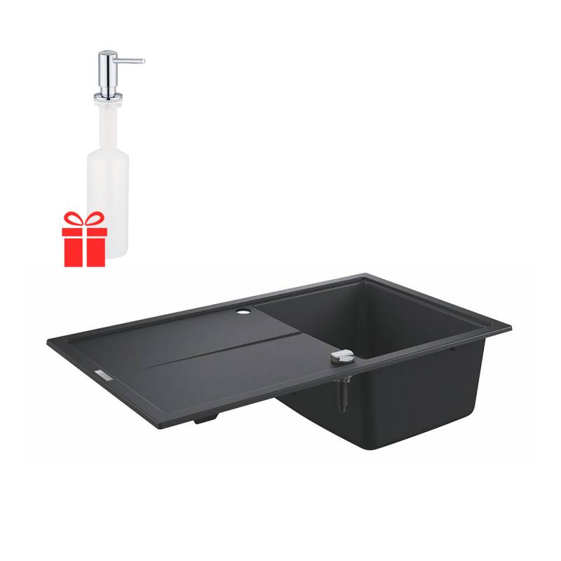 

Набор Grohe EX Sink 31640AP0 гранитная мойка K400 860 x 500 мм + Grohe EX Contemporary 40536000 дозатор жидкого мыла