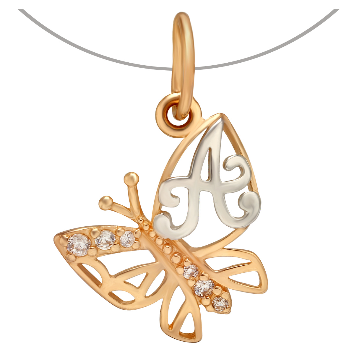 

Золотая подвеска "А" с фианитами Tango Jewellery Company 150348