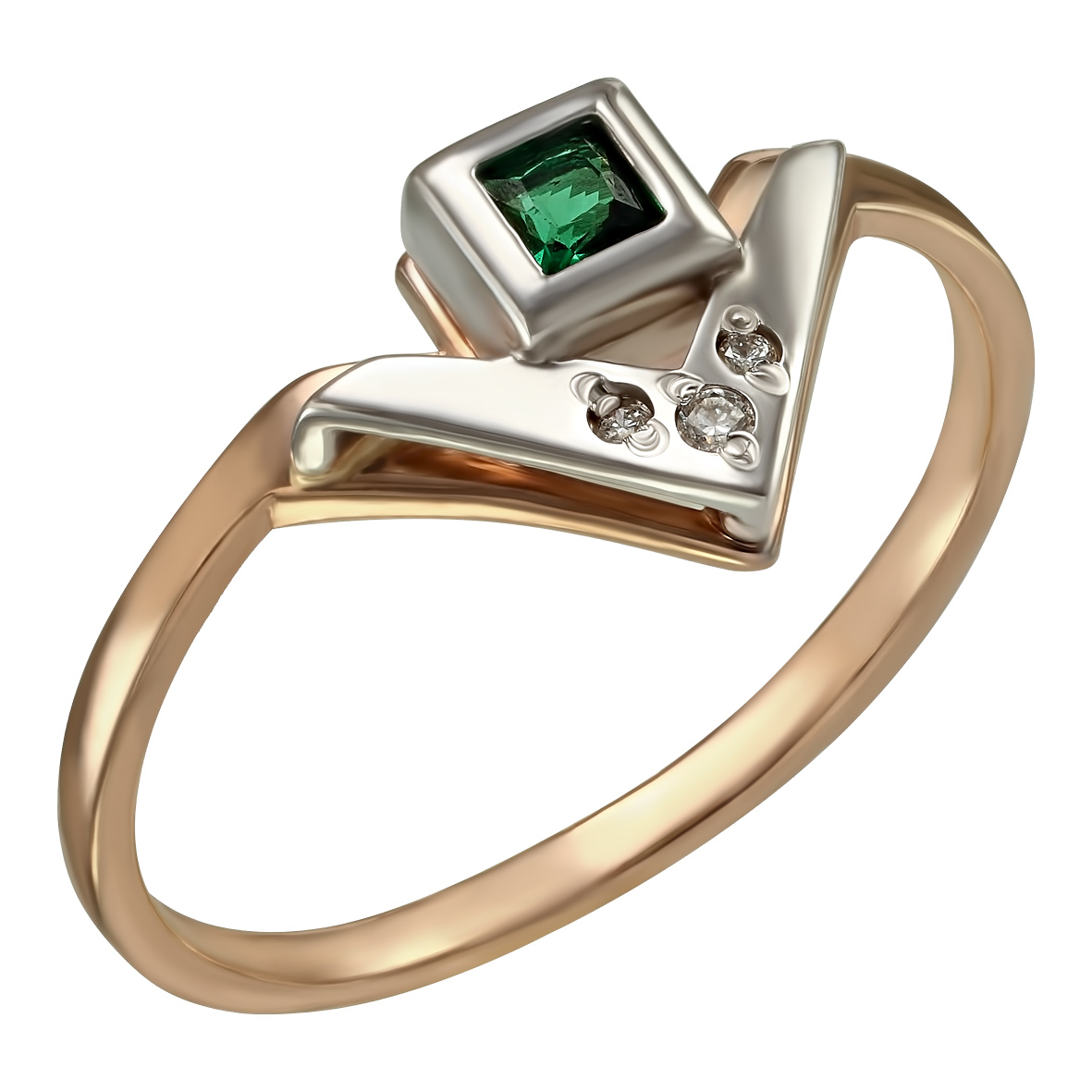 

Золоте кольцо с бриллиантами и изумрудом Tango Jewellery Company 752643 размер 16