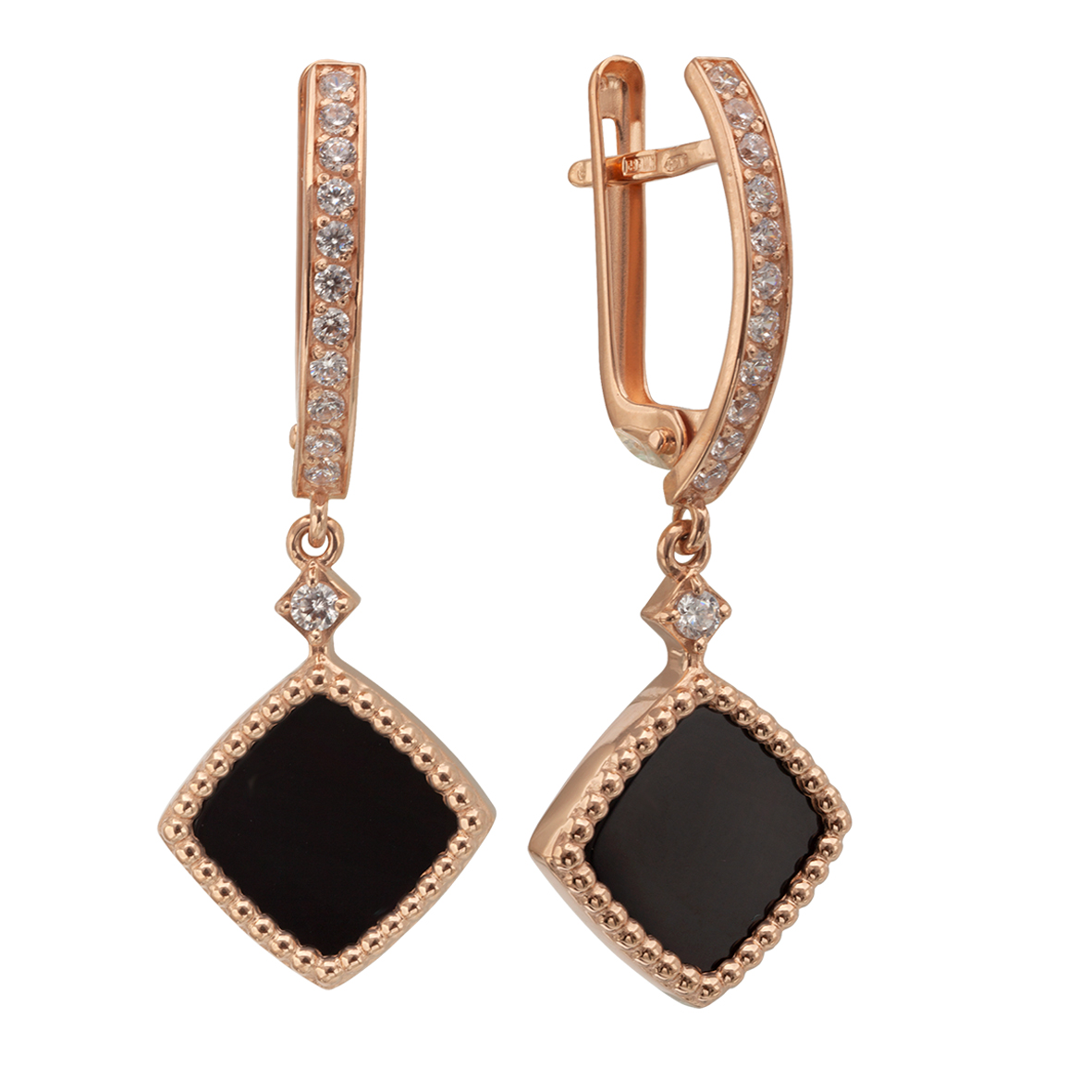 

Золотые серьги с агатами и фианитами Tango Jewellery Company 449733