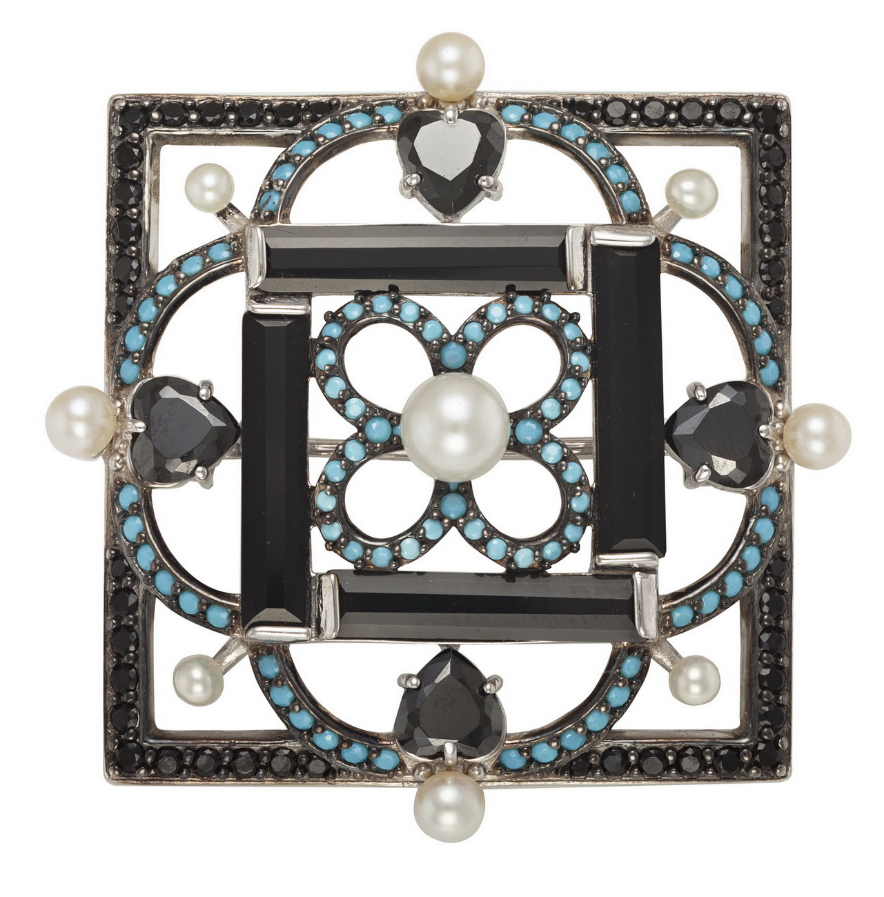 

Серебряная брошь с агатом, нанокристаллами, жемчугом и фианитами Tango Jewellery Company 669097С