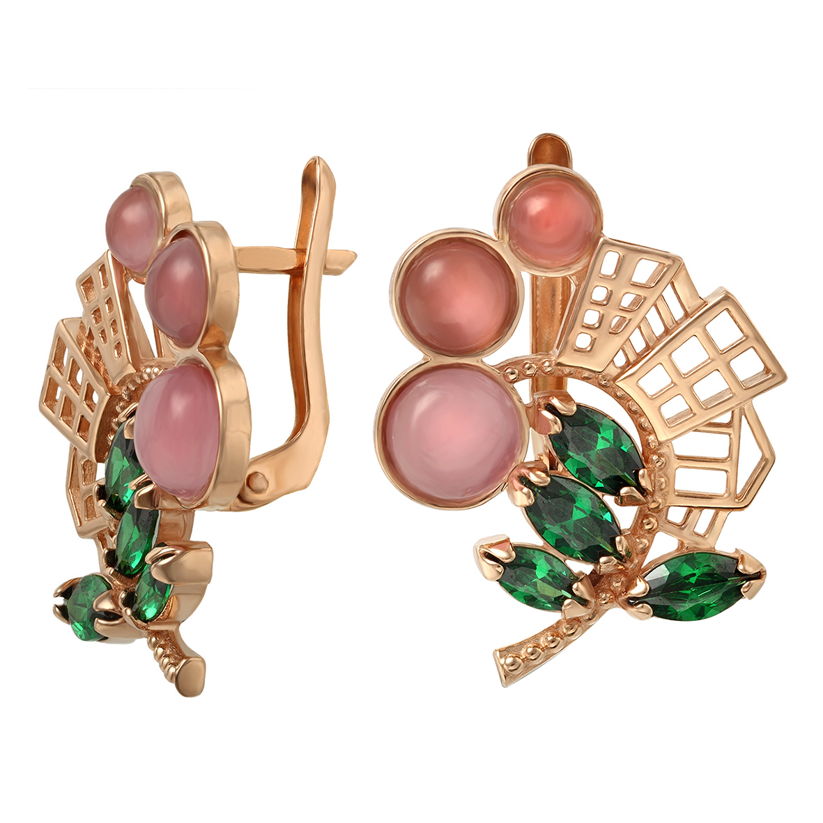 

Золотые серьги с фианитами и улекситом Tango Jewellery Company 420268