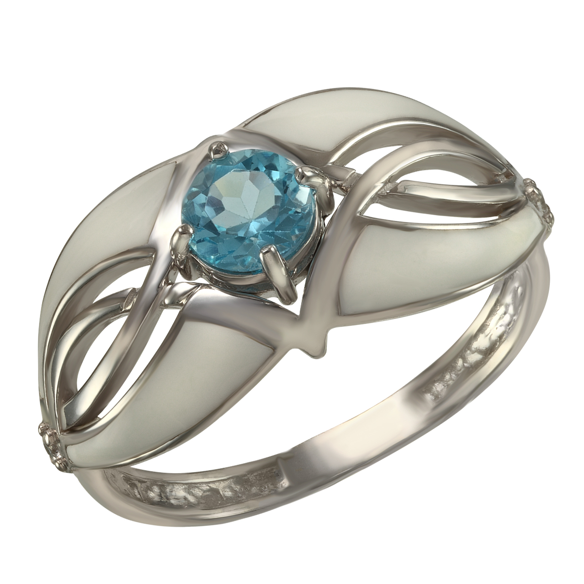 

Серебряное кольцо с топазом, фианитами и эмалью Tango Jewellery Company 371699А размер 18