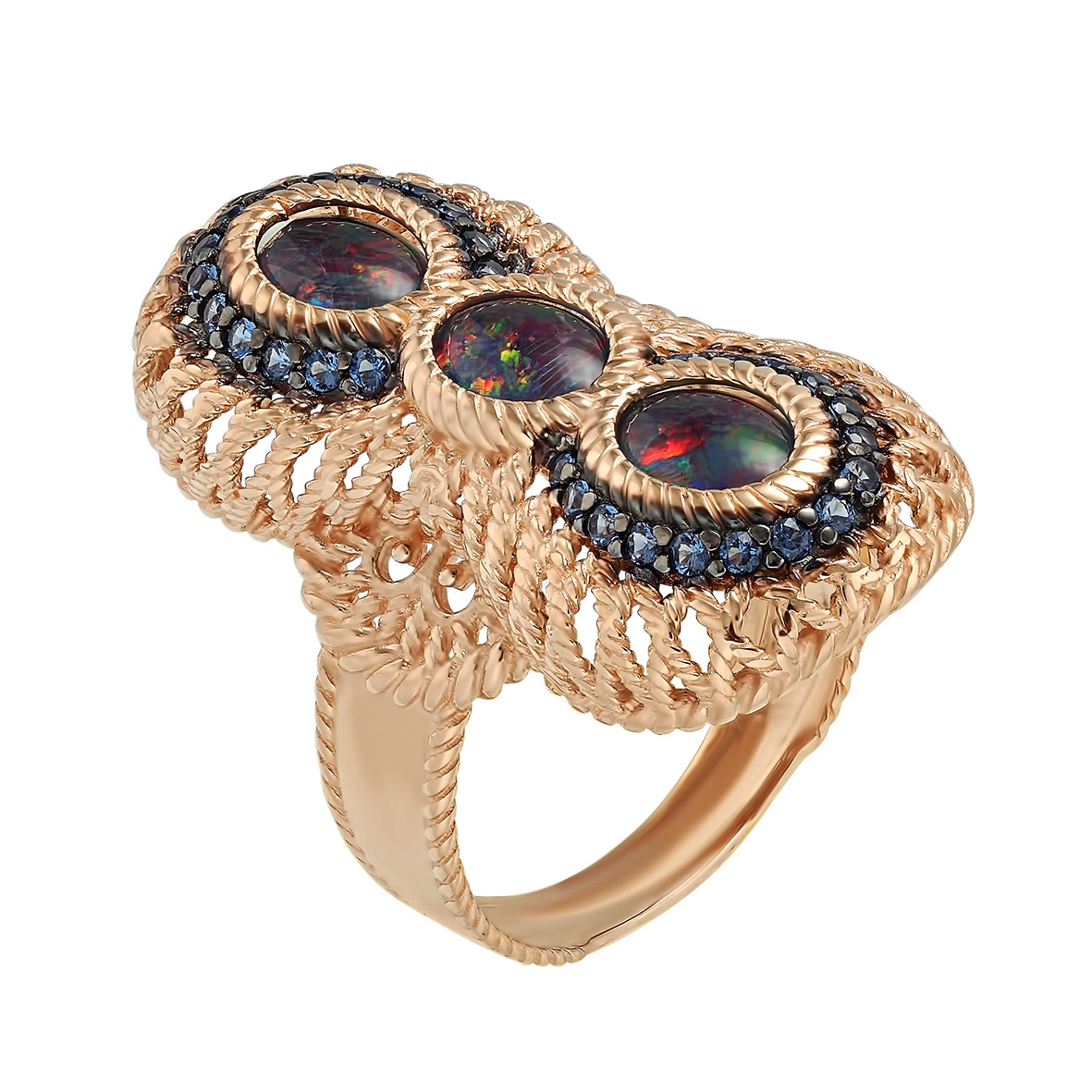 

Золотое кольцо с опалами и нанокристаллами Tango Jewellery Company 3623565 размер 18