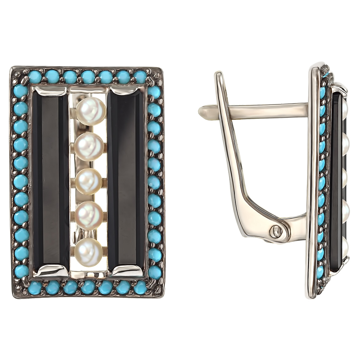 

Серебряные серьги с агатом, жемчугом, фианитами и нанокристаллами Tango Jewellery Company 449641С