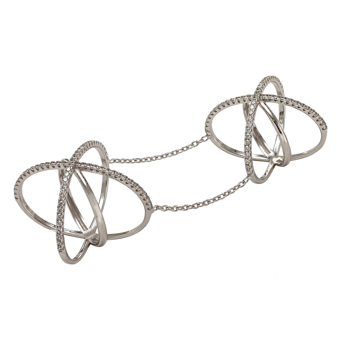 

Серебряное кольцо на две фаланги с фианитами Tango Jewellery Company 380162С размер 17.5