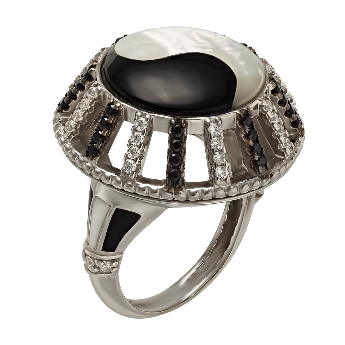 

Серебряное кольцо с агатом и фианитами Tango Jewellery Company 379729А размер 17