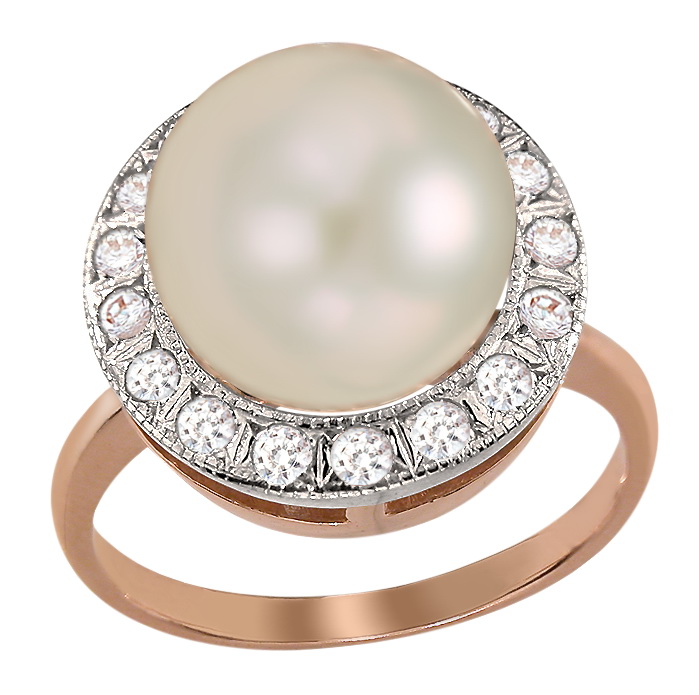 

Золотое кольцо с жемчугом и фианитами Tango Jewellery Company 330130 размер 16.5