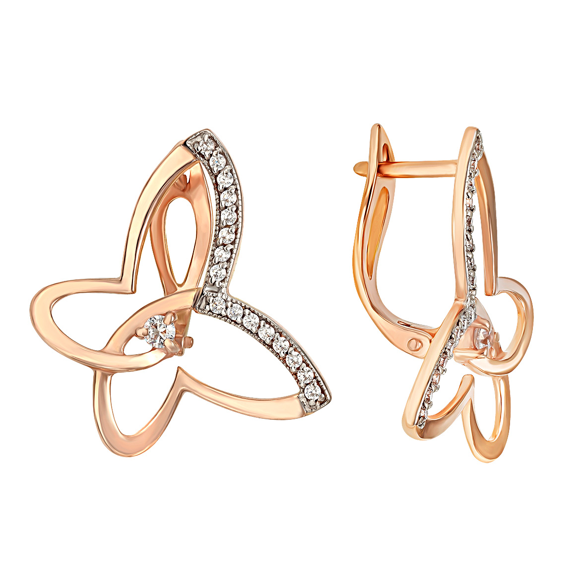 

Золотые серьги с фианитами Tango Jewellery Company 430847