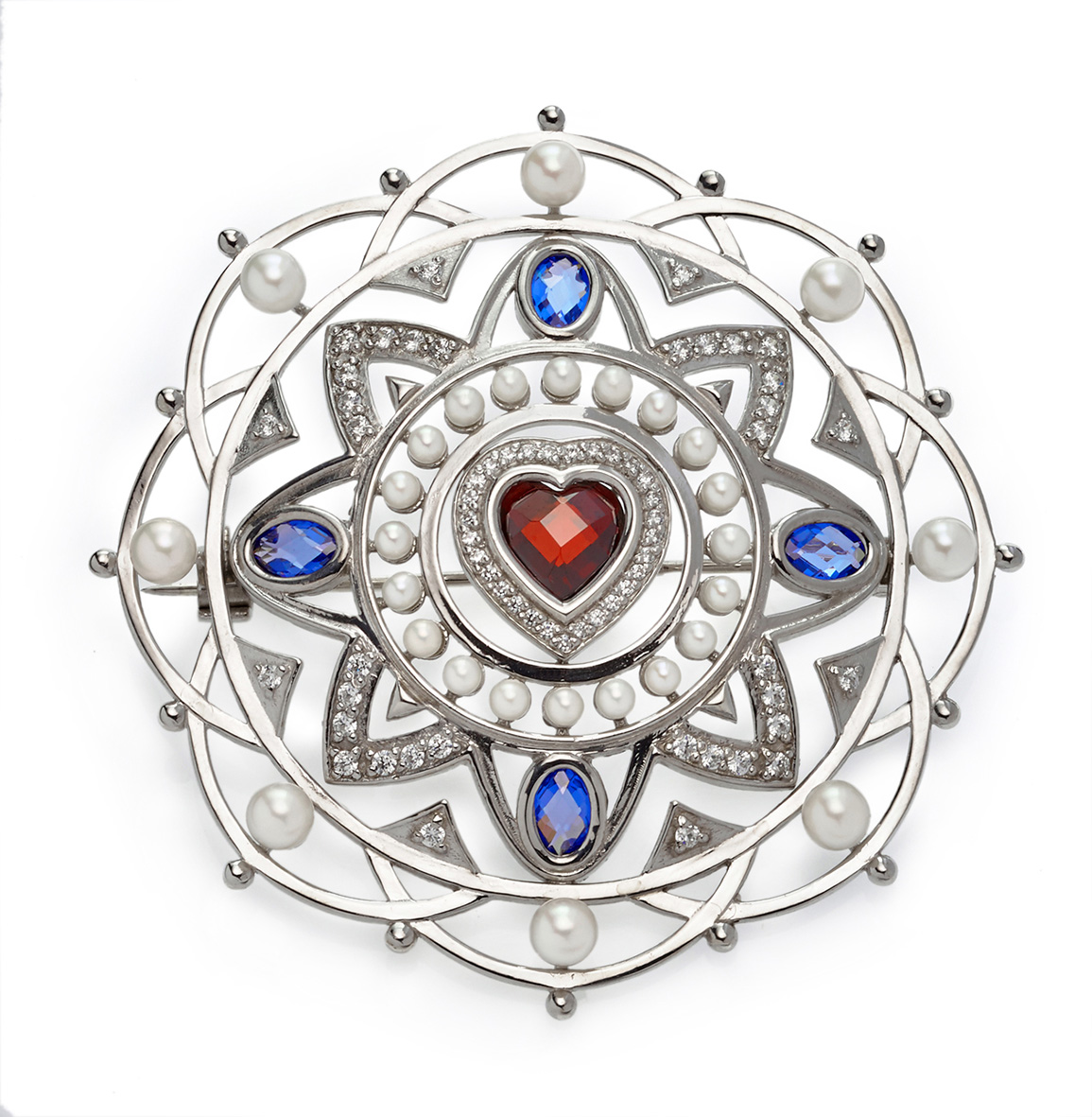 

Серебряная брошь с жемчугом и фианитами Tango Jewellery Company 670023С
