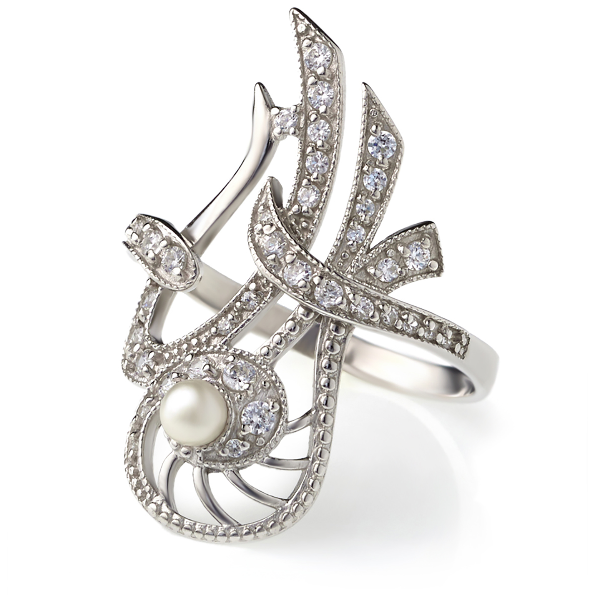 

Серебряное кольцо с жемчугом и фианитами Tango Jewellery Company 330814С размер 19.5