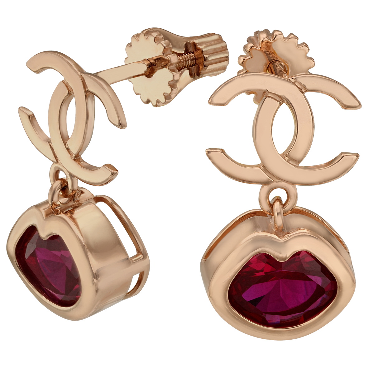 

Золотые пуссеты с фианитами Tango Jewellery Company 520296