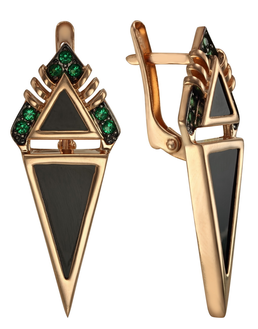 

Золотые серьги с агатом и фианитами Tango Jewellery Company 449681