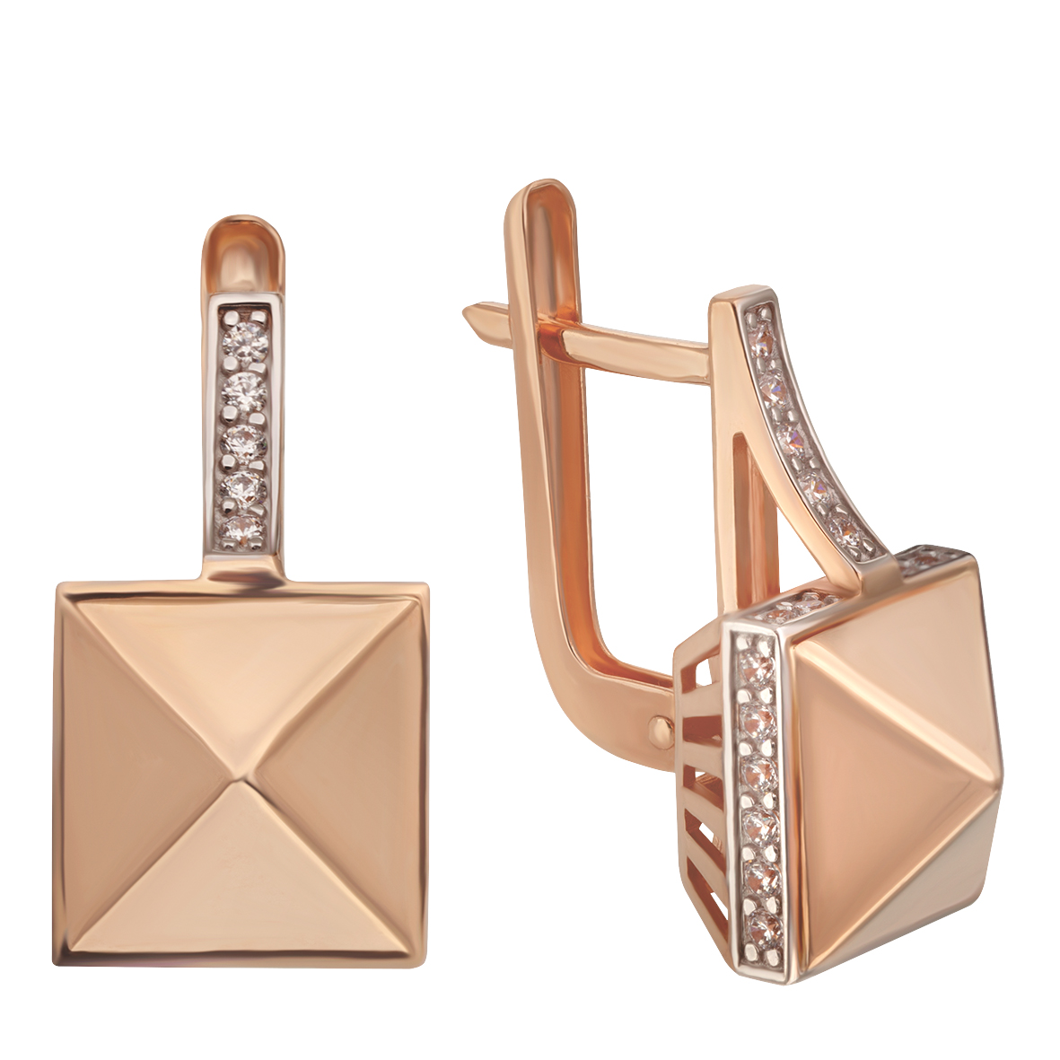 

Золотые серьги с вставками фианитов Tango Jewellery Company 420419