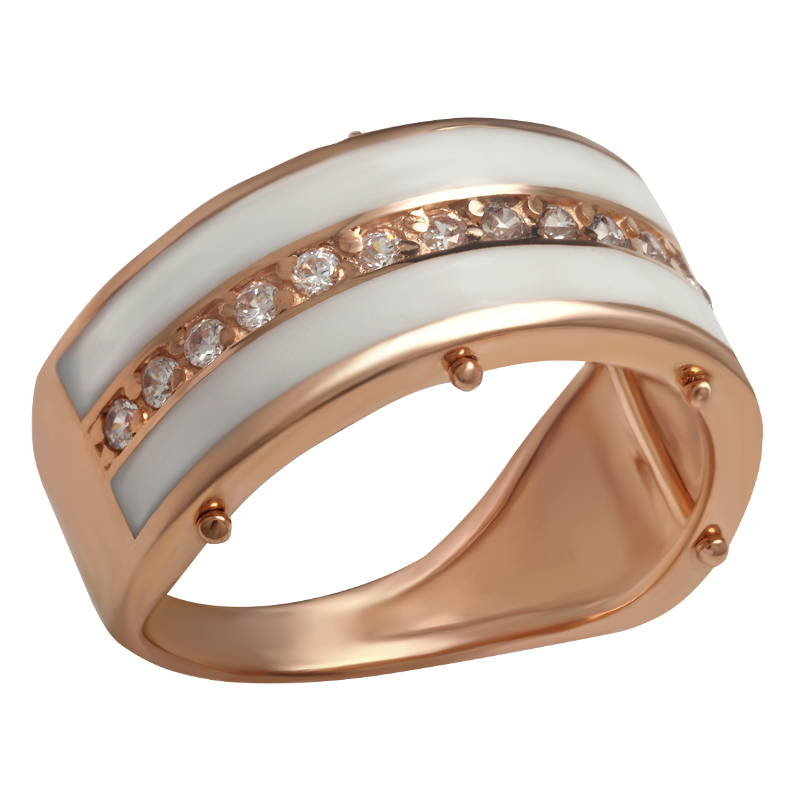 

Золотое кольцо с фианитами и эмалью Tango Jewellery Company 380159Е размер 19