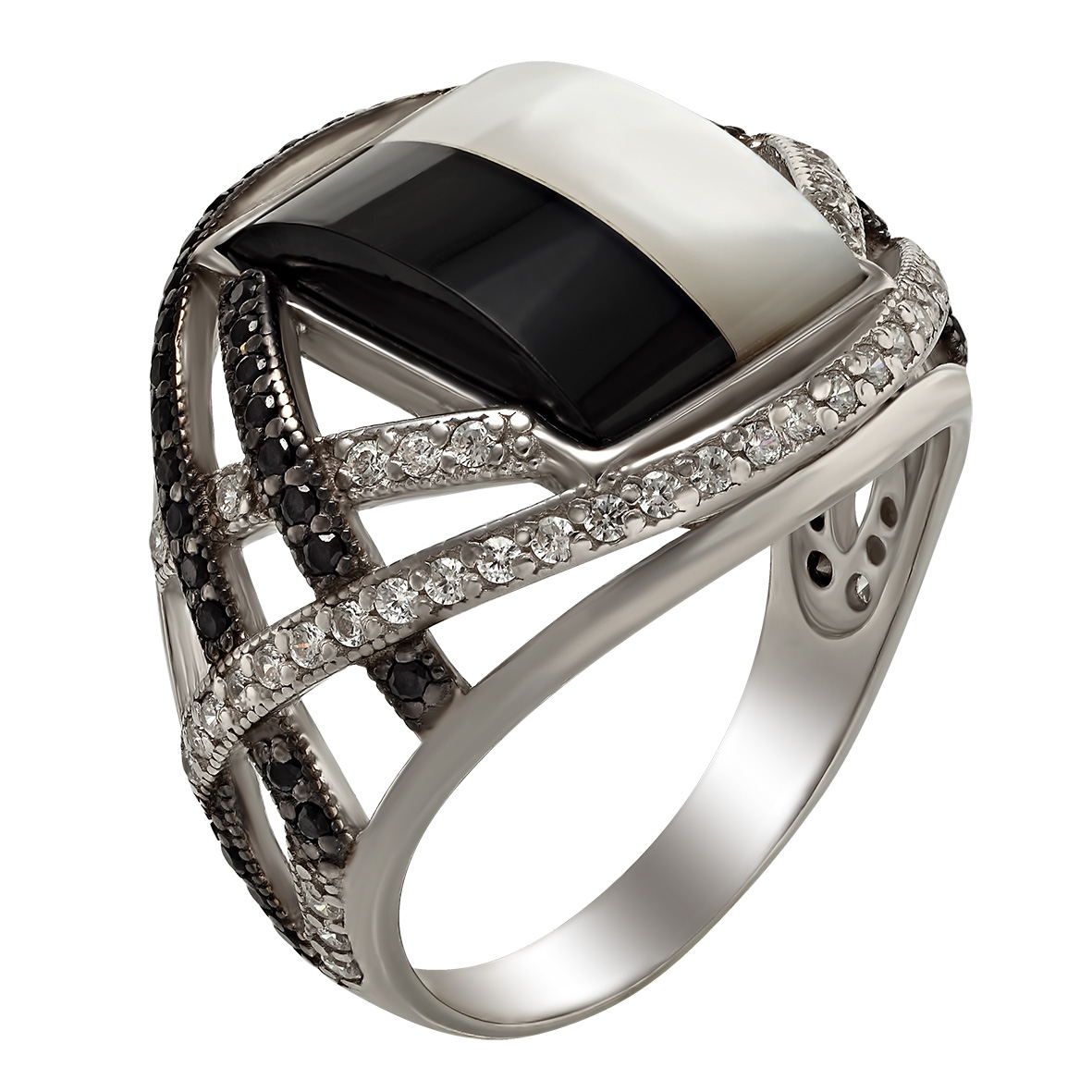 

Серебряное кольцо с агатом и фианитами Tango Jewellery Company 369582С размер 18.5