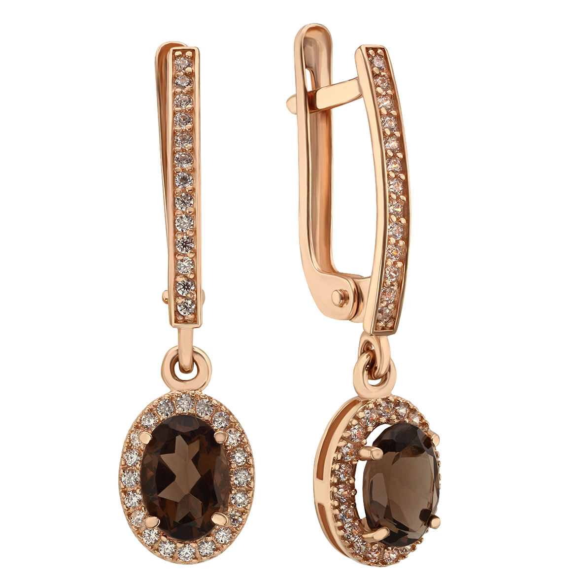 

Золотые серьги с кварцем и фианитами Tango Jewellery Company 448762