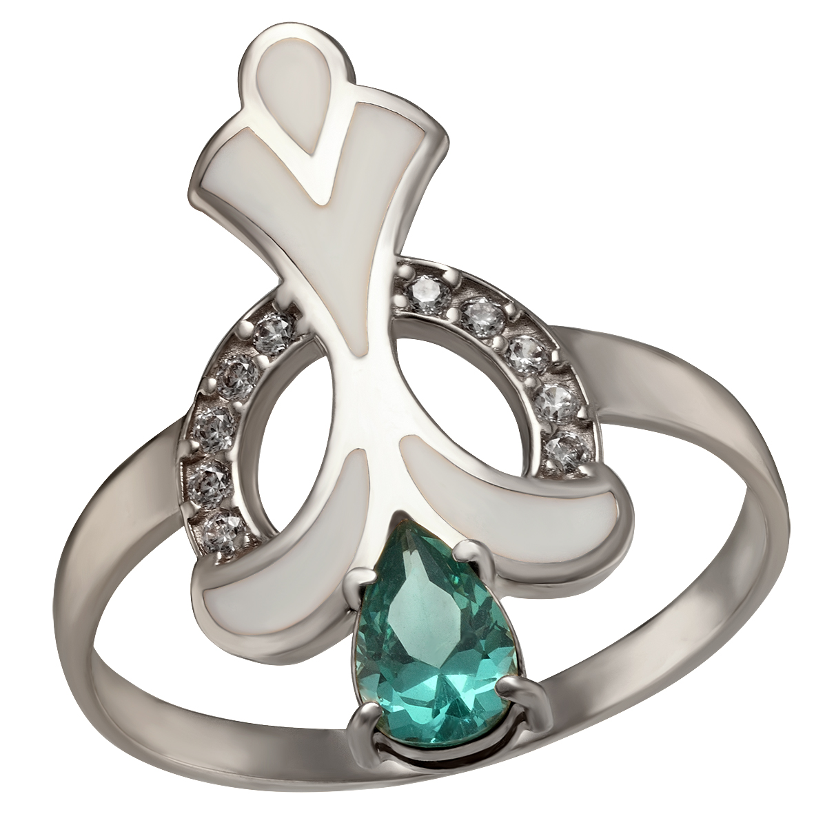 

Серебряное кольцо с нанокристаллом, фианитами и эмалью Tango Jewellery Company 330675А размер 18.5