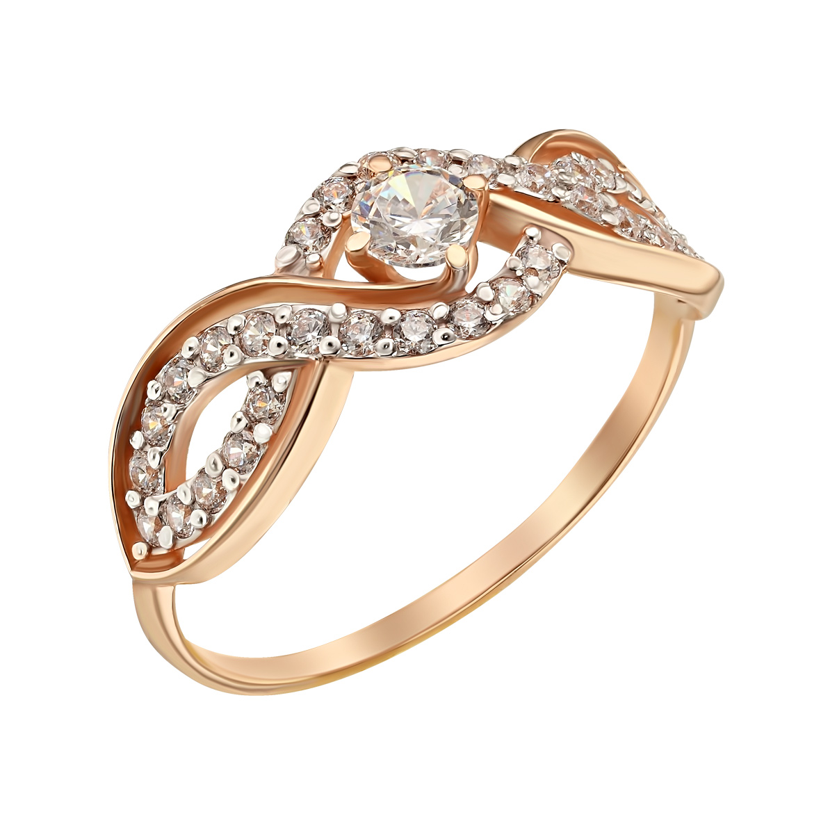

Золотое кольцо с фианитами Tango Jewellery Company 380587 размер 19