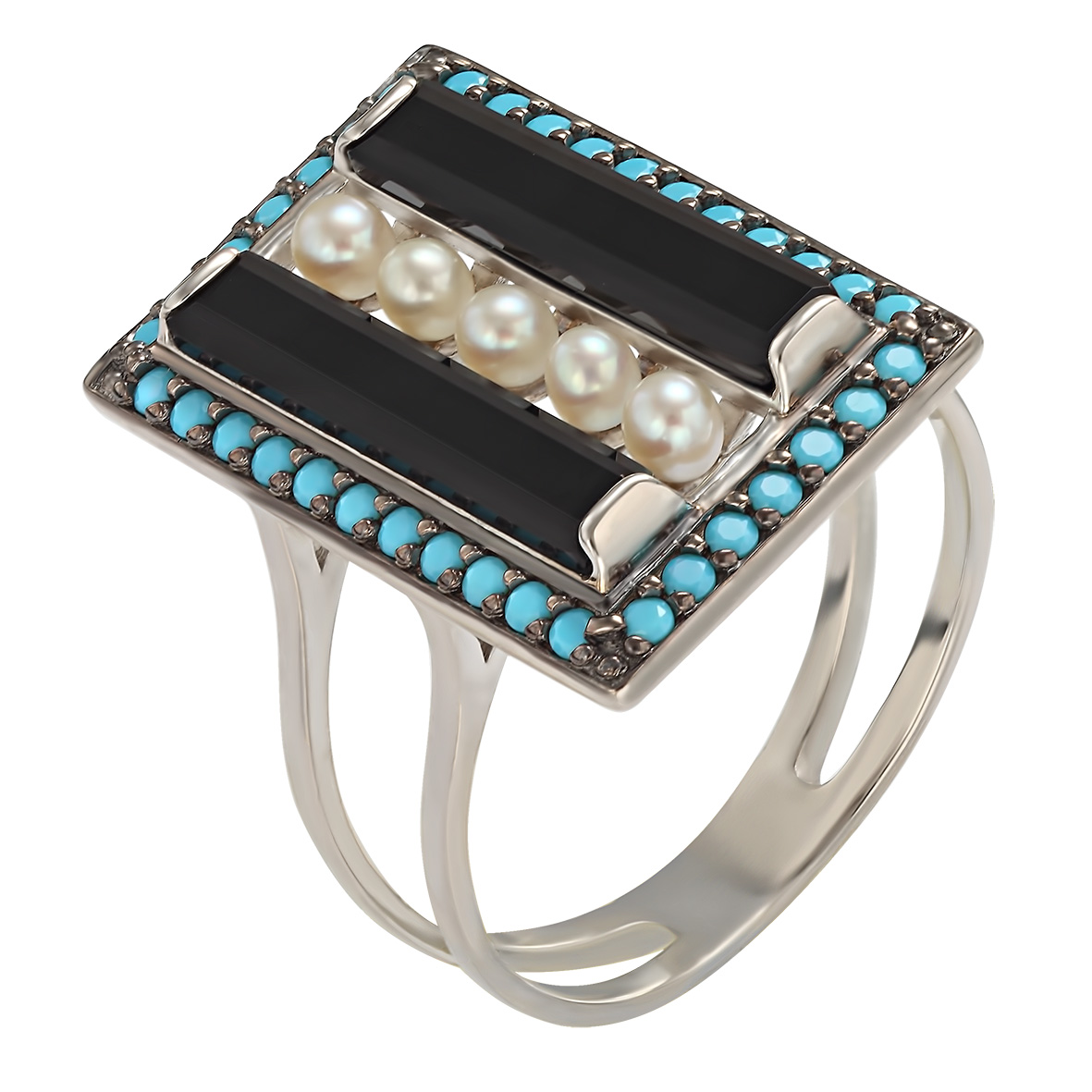 

Серебряное кольцо с агатом, жемчугом и нанокристаллами Tango Jewellery Company 369548С размер 19