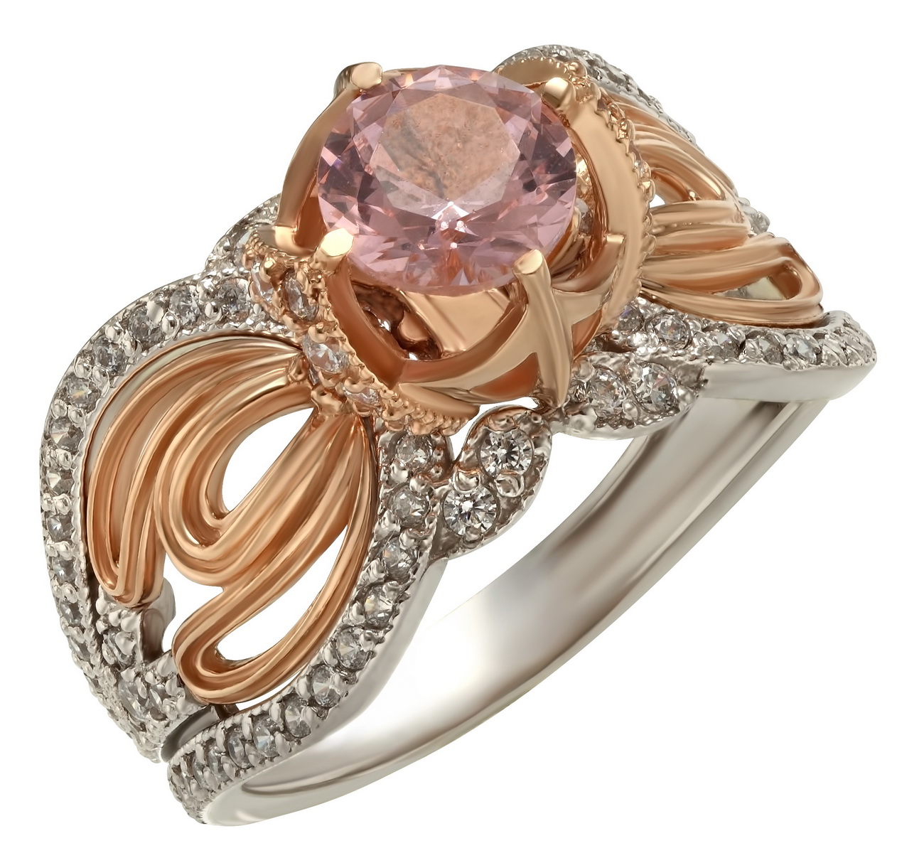 

Кольцо в белом золоте с нанокристаллом и фианитами Tango Jewellery Company 330664В размер 17.5