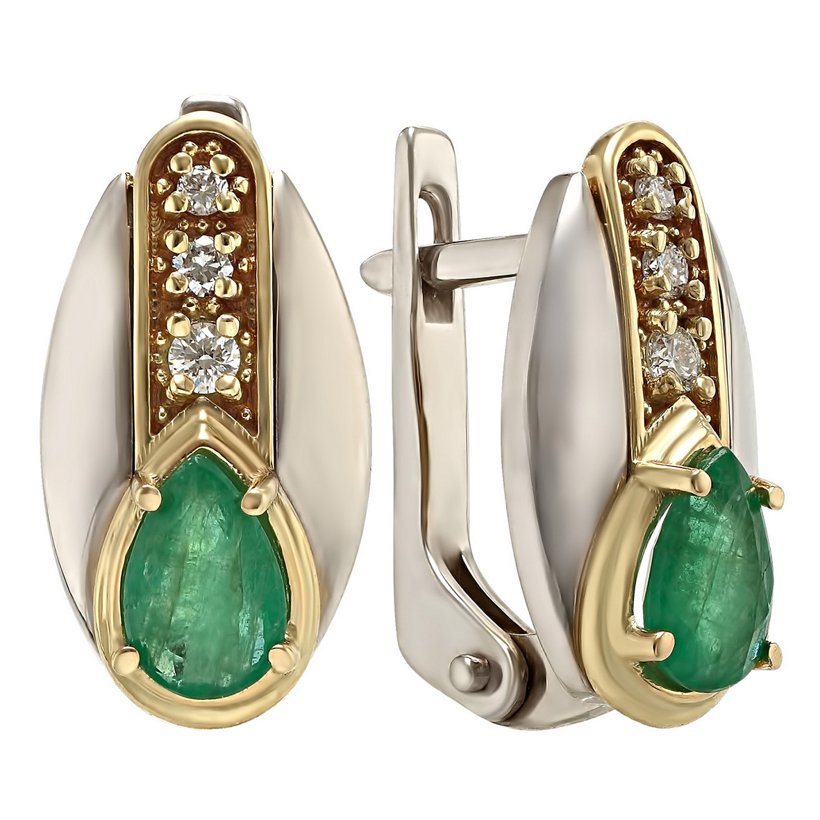 

Золотые серьги с бриллиантами и изумрудами Tango Jewellery Company 772340В