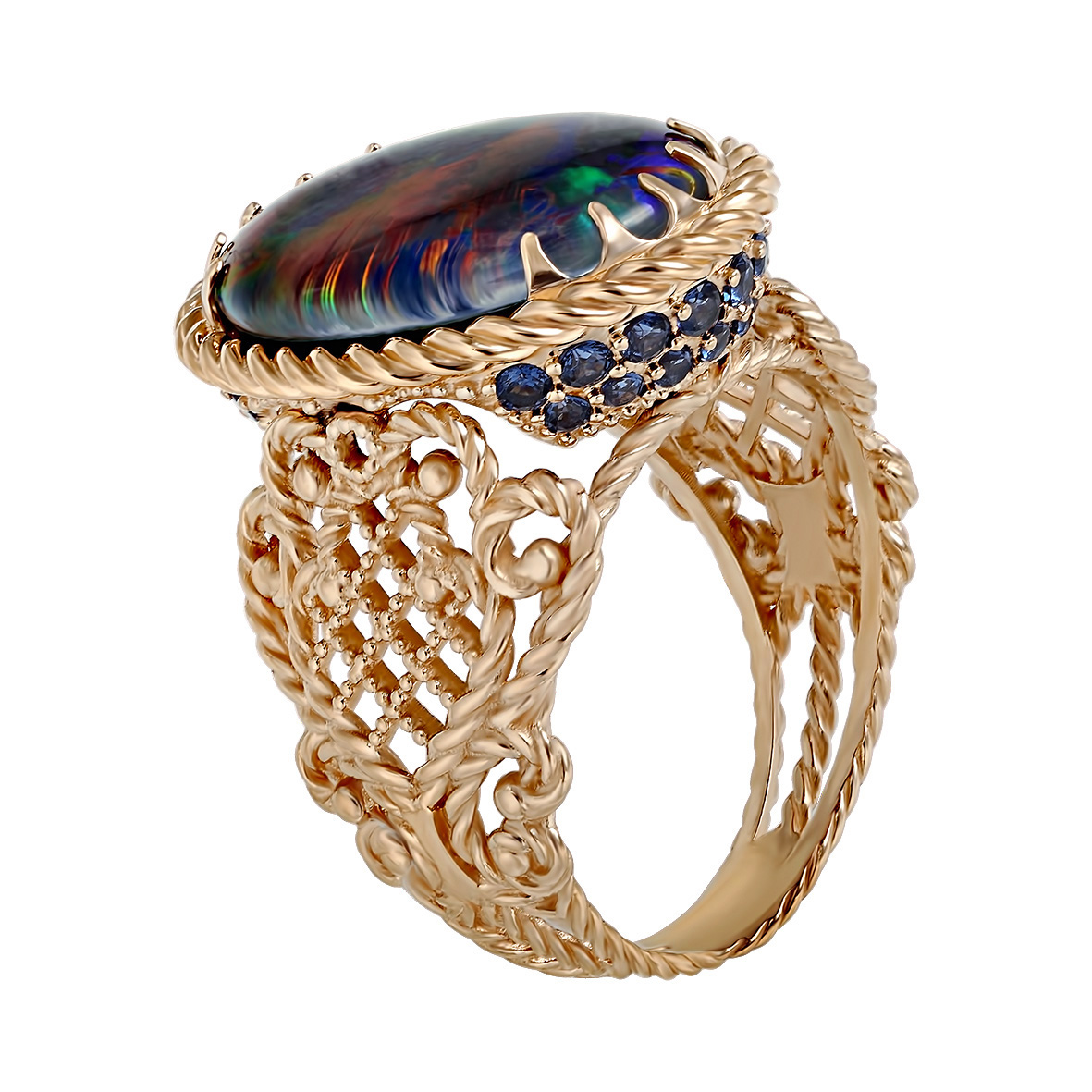 

Золотое кольцо с опалом и нанокристаллами Tango Jewellery Company 3623564 размер 18