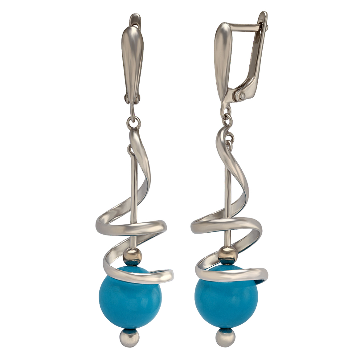 

Серебряные серьги-подвески с бирюзой Tango Jewellery Company 459107С