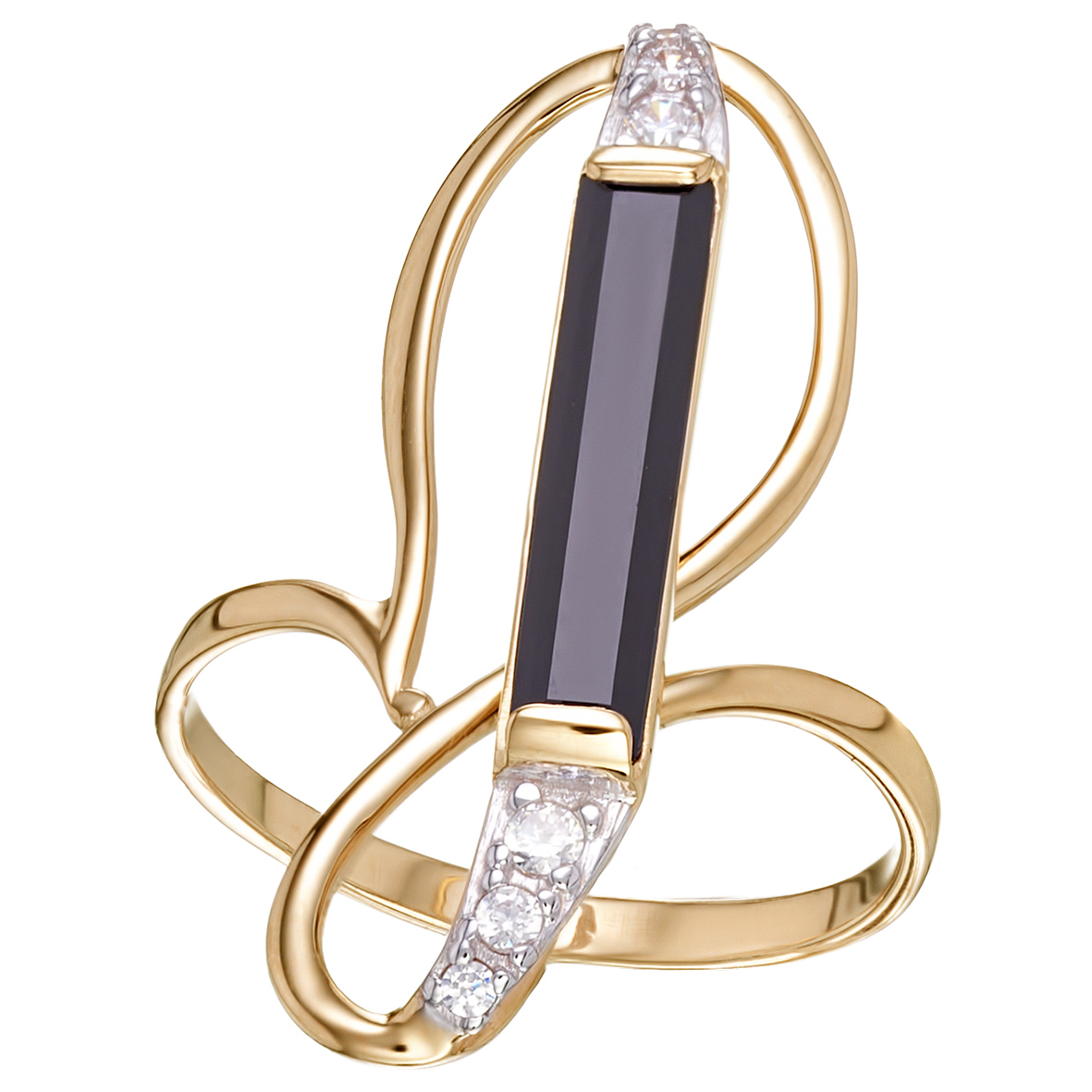 

Золотое кольцо с агатом и фианитами Tango Jewellery Company 369503 размер 16
