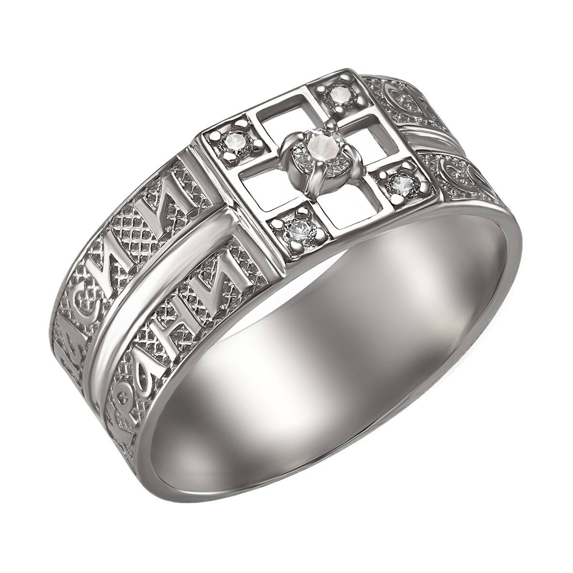 

Серебряное кольцо "Спаси и Сохрани" с фианитами Tango Jewellery Company 380378С размер 18.5