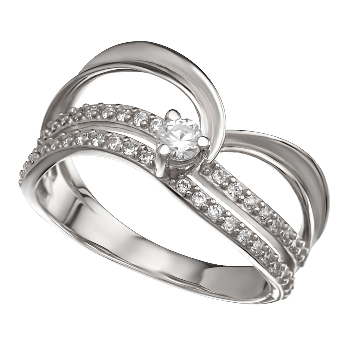 

Серебряное кольцо с фианитами Tango Jewellery Company 380117С размер 17.5