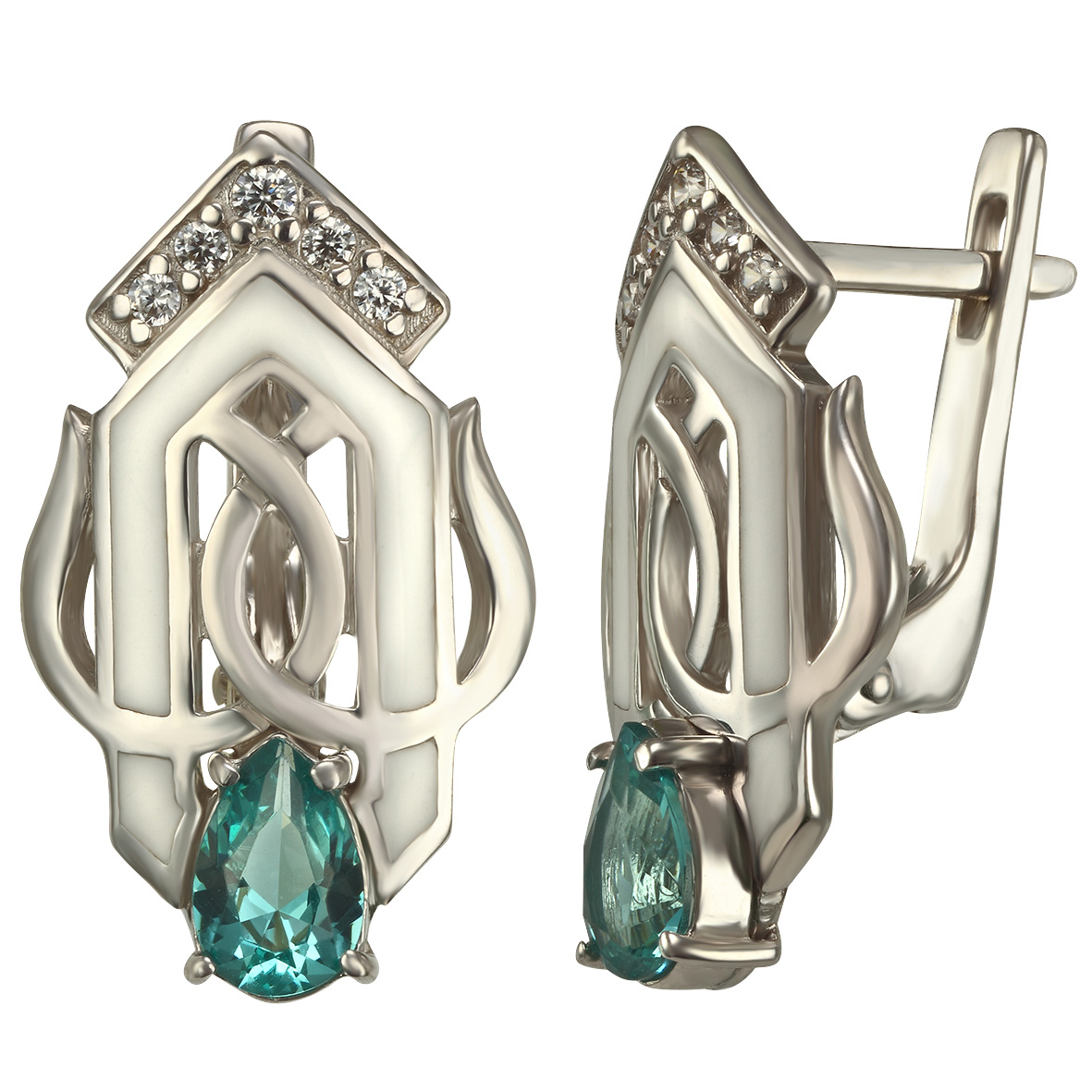 

Серебряные серьги с фианитами и эмалью Tango Jewellery Company 430906А