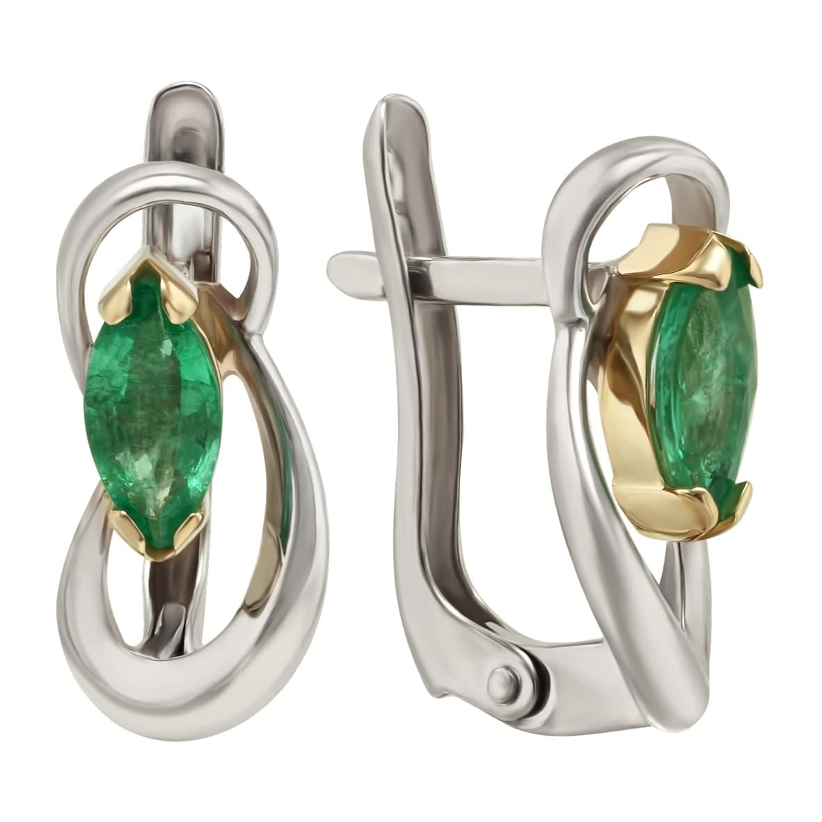 

Серьги в белом золоте с изумрудом Tango Jewellery Company 457346В
