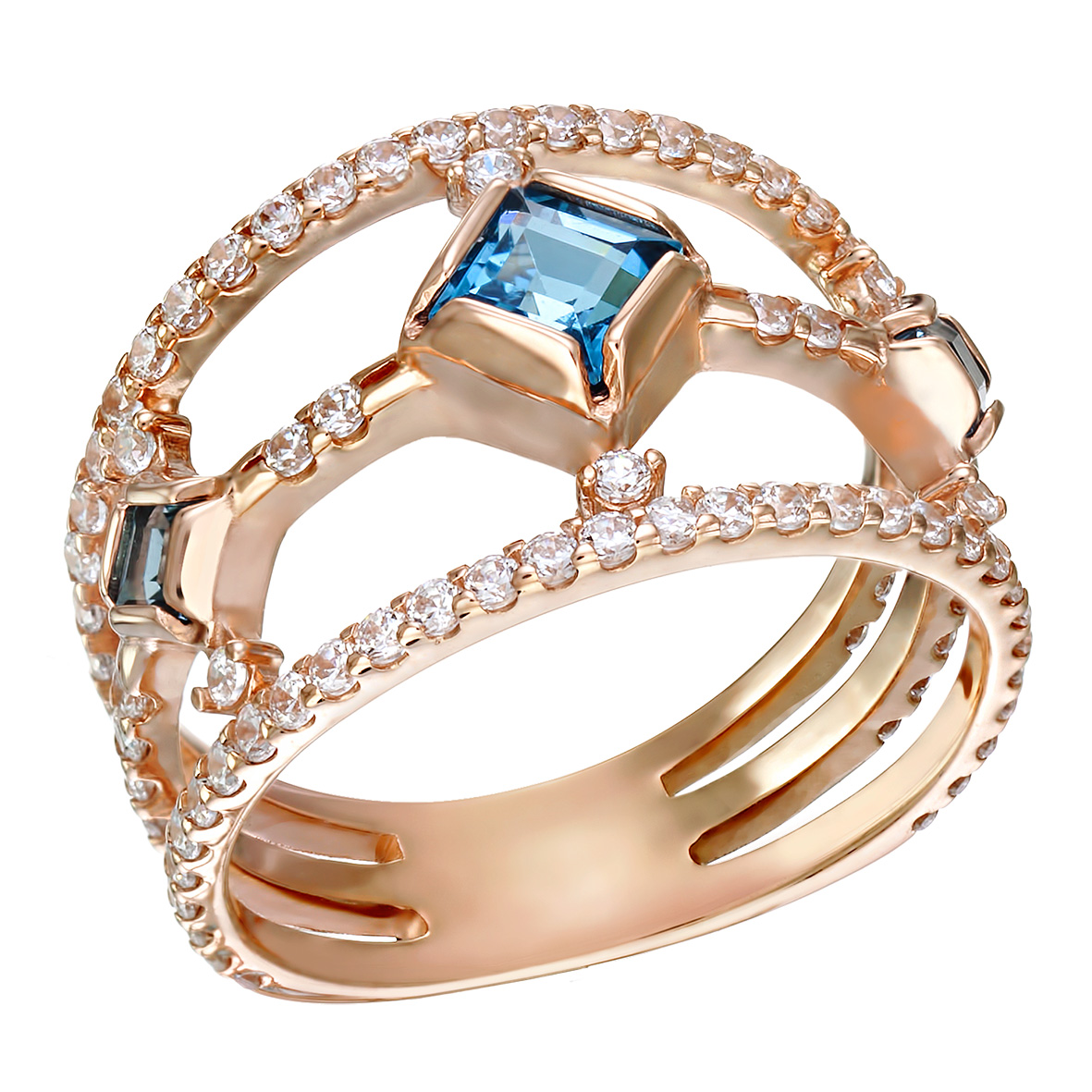 

Золотое кольцо с топазом и фианитами Tango Jewellery Company 361518 размер 18