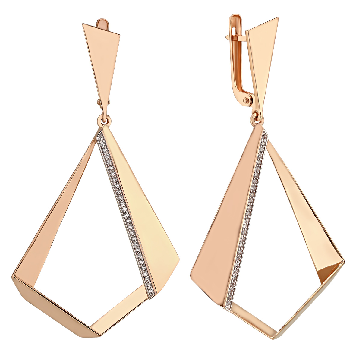 

Золотые серьги-подвески c фианитами Tango Jewellery Company 490001