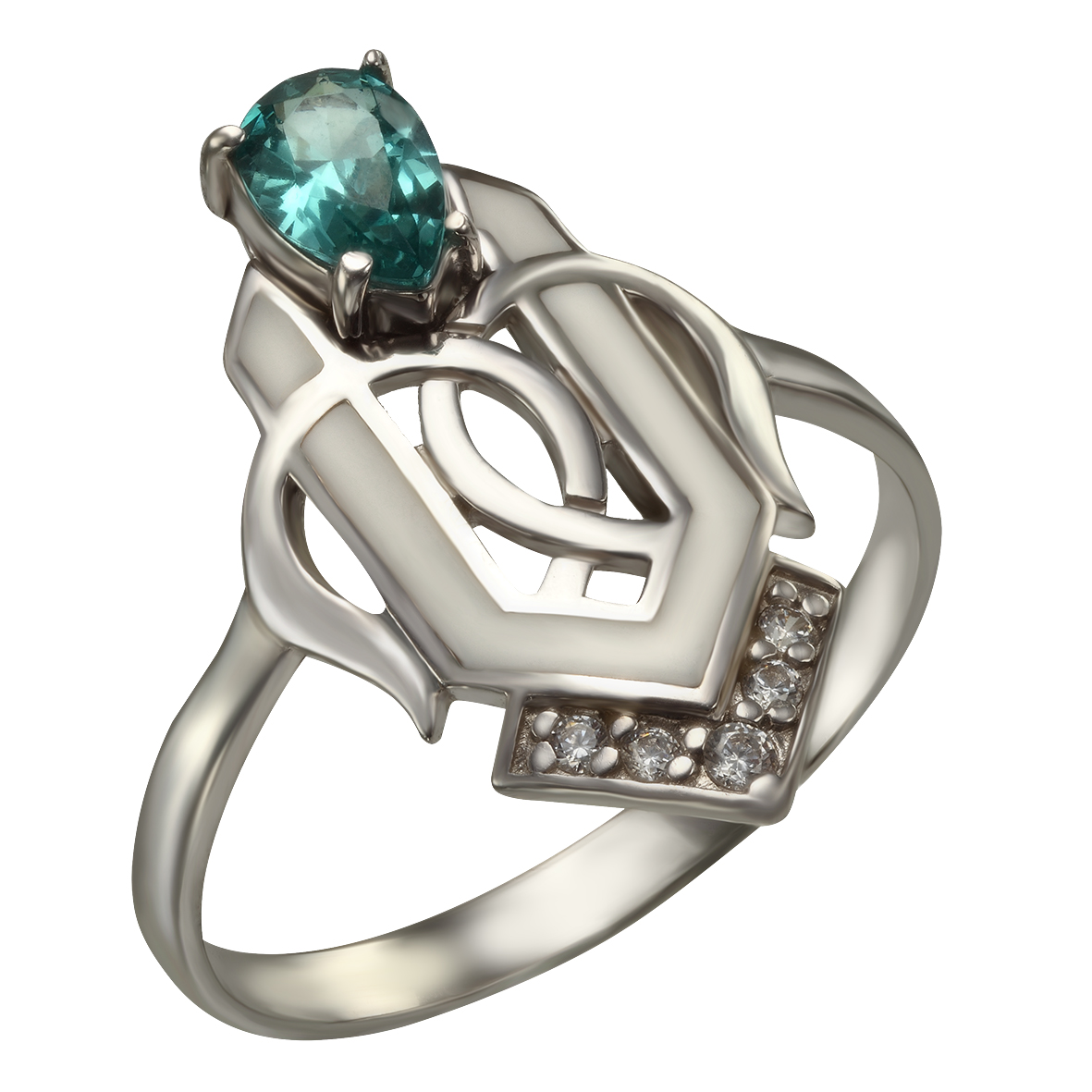 

Серебряное кольцо с нанокристаллом, фианитами и эмалью Tango Jewellery Company 330679А размер 18.5