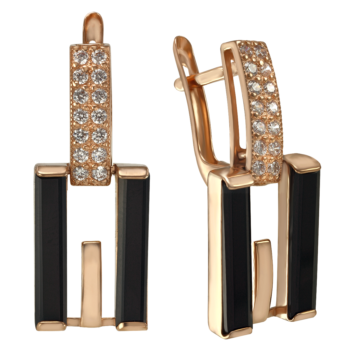 

Серьги в красном золоте с агатом и фианитами Tango Jewellery Company 459308