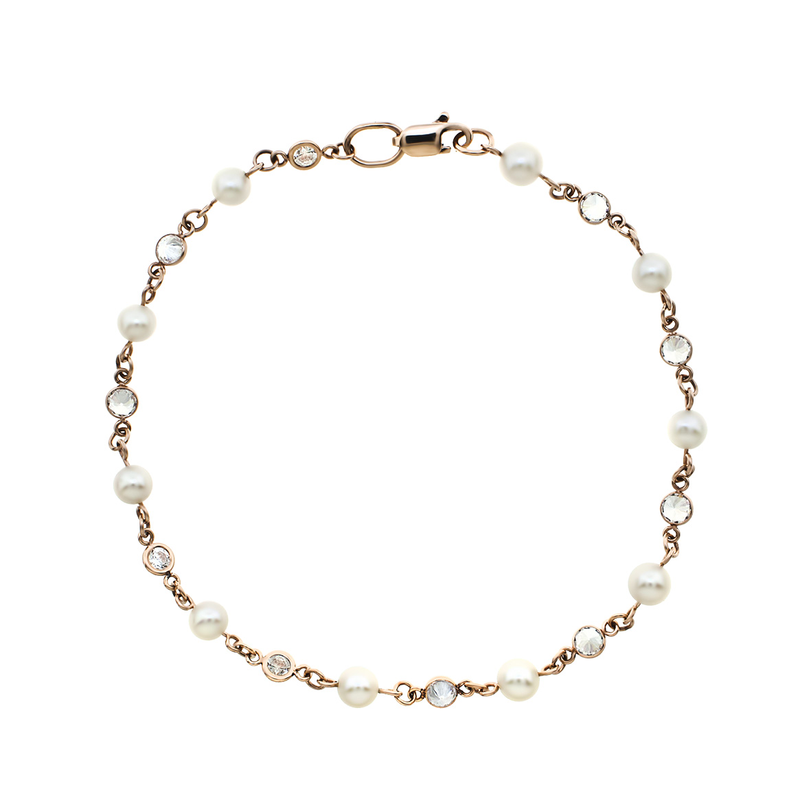 

Золотой браслет с жемчугом и фианитами Tango Jewellery Company 820104 размер 160