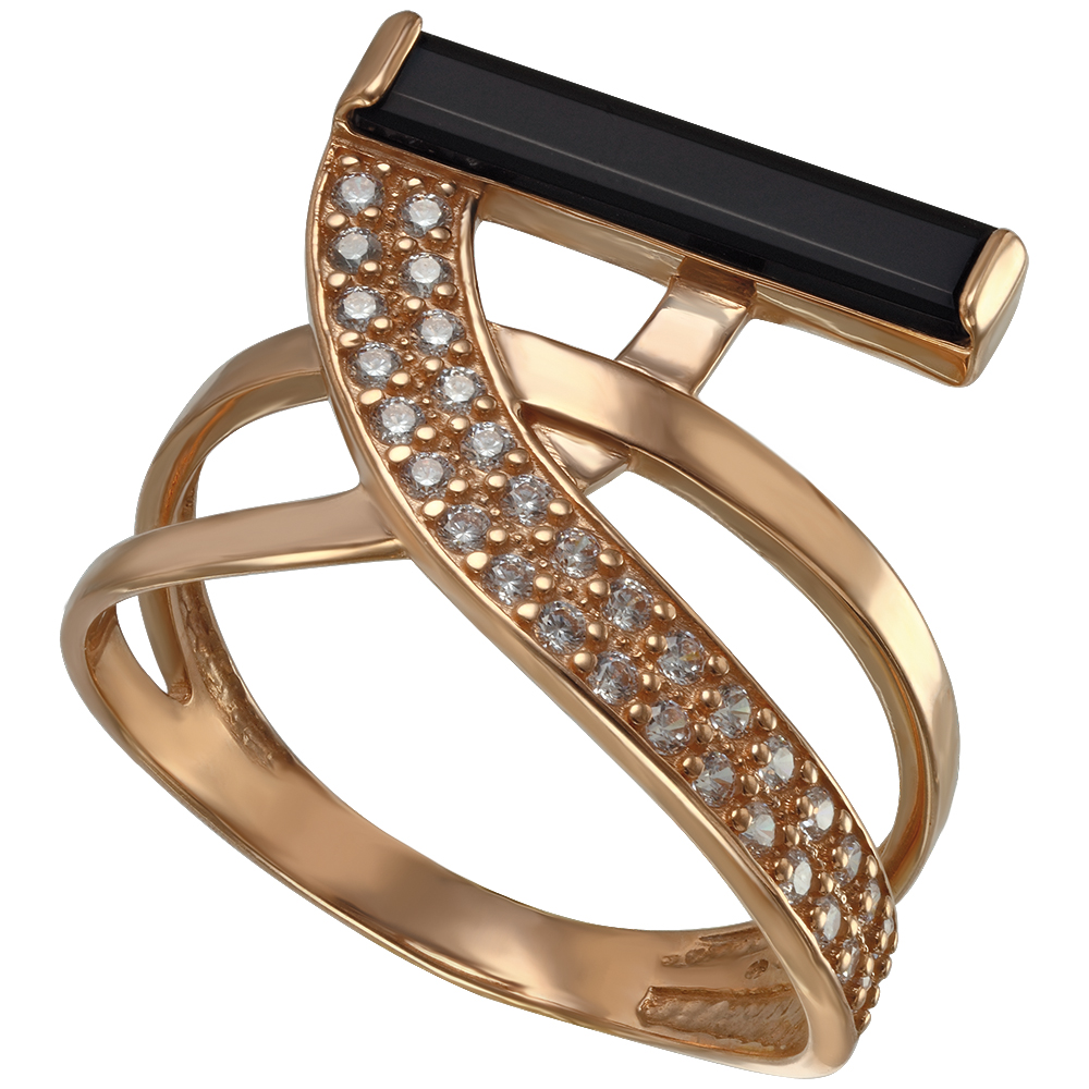 

Золотое кольцо с агатом и фианитами Tango Jewellery Company 369561 размер 17