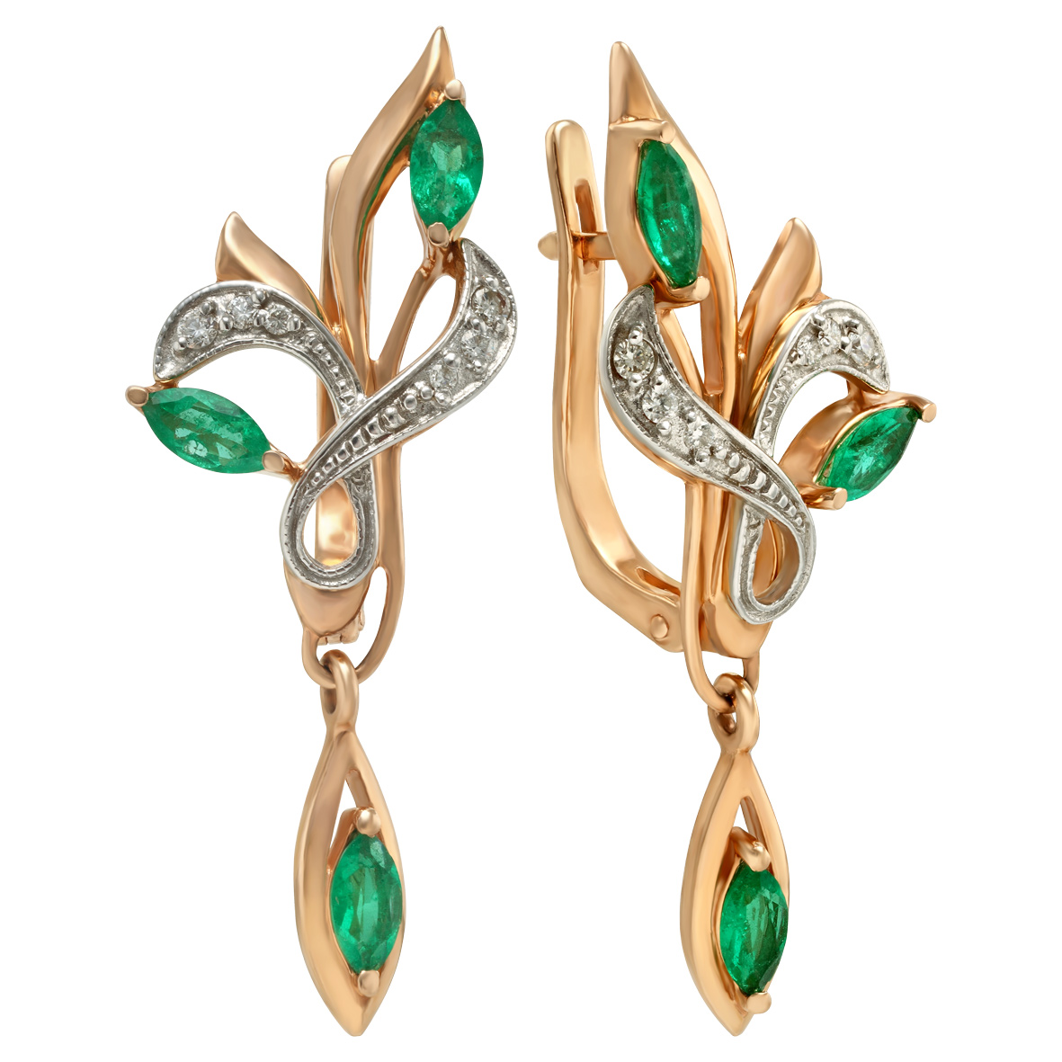 

Золотые серьги с бриллиантами и изумрудами Tango Jewellery Company 772042