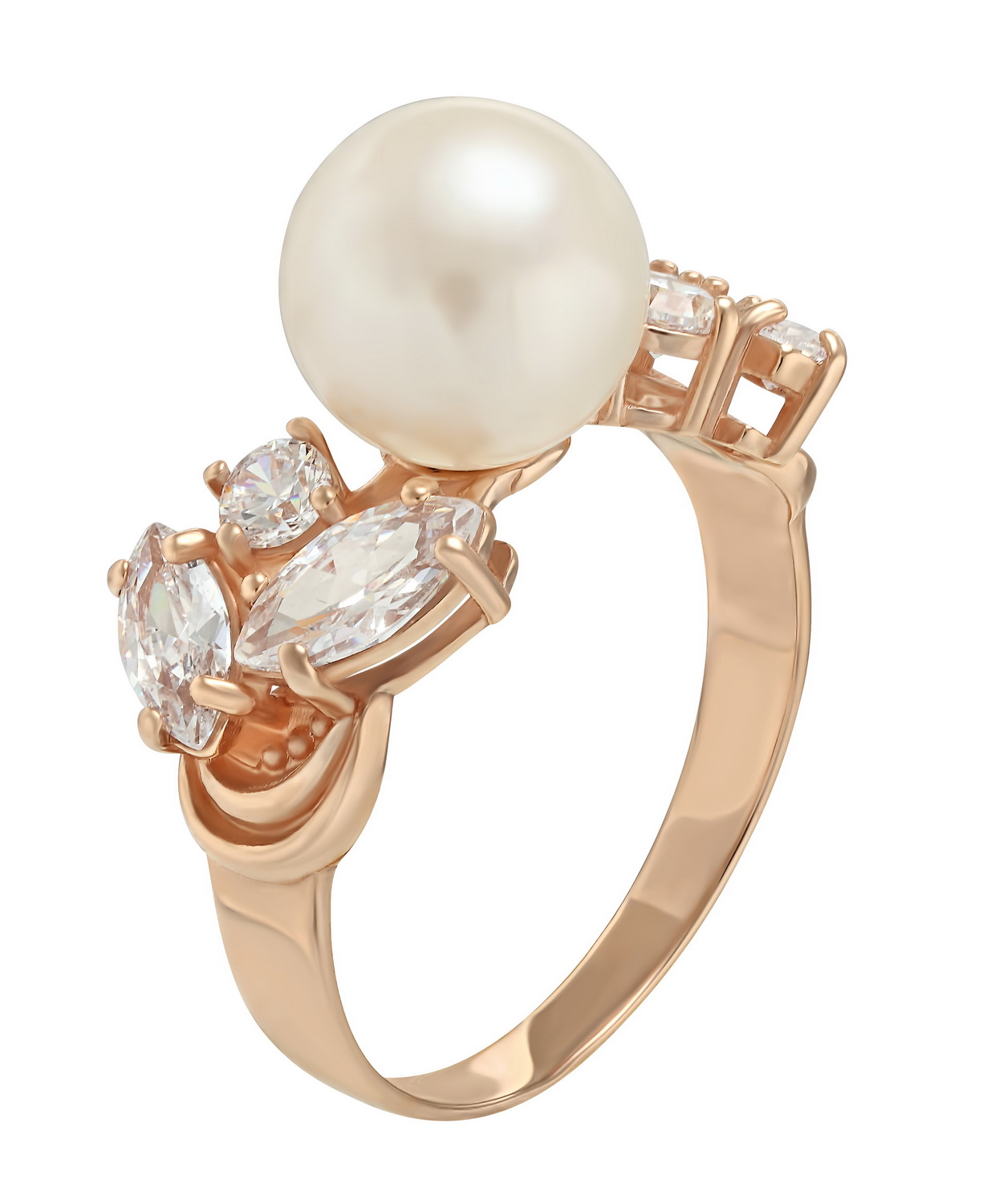 

Золотое кольцо с жемчугом и фианитами Tango Jewellery Company 380193 размер 17